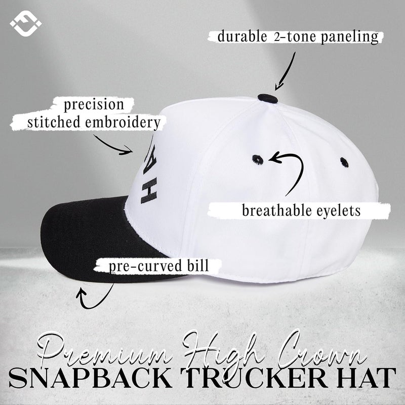 Funky Junque Trucker Hat Women Men 2-Tone Baseball Cap – Vintage Western Style Embroidered Snapback, Premium Cotton Blend - Image 3